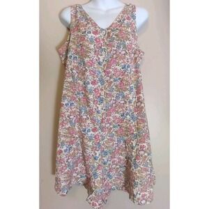 Overdrive Women Multicolor Floral‎ Button Down Sleeveless Pockets Romper Size M